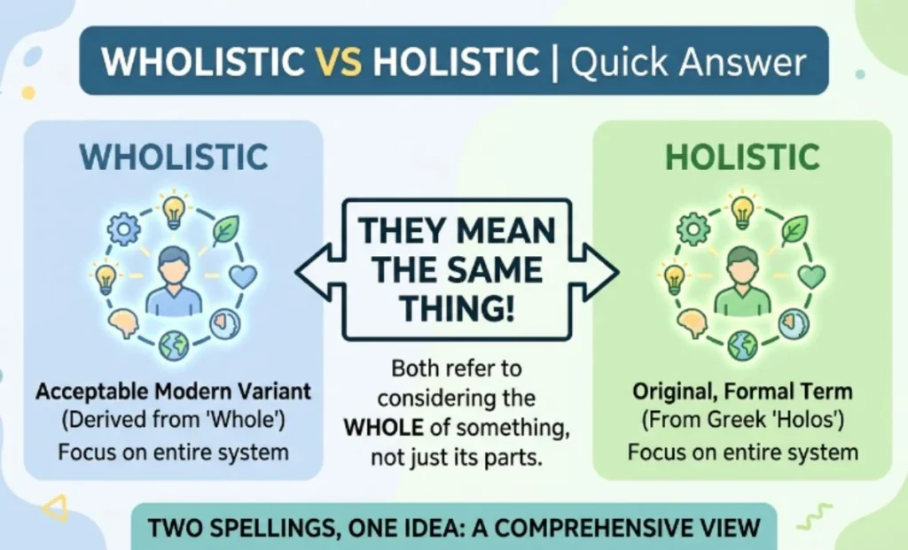 Wholistic vs Holistic – Quick Answer